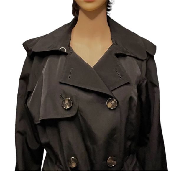 LONDON FOG 3/4 Length Double Breasted Trench Coat Size Medium - Picture 14 of 16